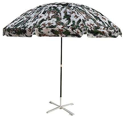 CLoxks Terrassenschirm im Freien, Camouflage-Sonnenschirm, regen- und sonnenfest, Outdoor-Regenschirm, höhenverstellbar, rund, für Garten, Stall, Trainingslager, mit Sockel