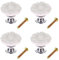 MUXSAM Vintage Flower Cabinet Knobs Ceramic Kitchen Cupboard Drawer Door Pull Handles (White, 4Pcs)