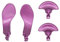 4 palette di metallo, 2 paia di trigger di estensione dei pulsanti a spalla per controller PS5, parti di ricambio per controller Edge (viola)