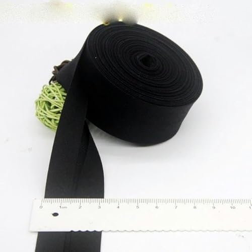 ZORZA 3 cm extra breites Baumwoll-Schrägband, einfarbig, Kariertes Druckmuster, einzelne Falte, Nähen, DIY, Kleidung, Stoff, Zubehör, 1, Schwarz, 3 cm