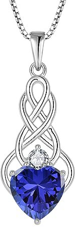 FJ Unendlichkeit Keltischer Knoten Kette Damen 925 Sterling Silber Tansanit Halskette Dezember Geburtsstein Anhänger Geschenke für Frauen Mutter Freundin Mama