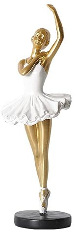 Fulenyi Ballerina Mädchen Figuren, Ballett Tänzerin Statue, Kunstharz Skulptur-Figur, Heimdekoration Schreibtisch Ornament für Ihren Schreibtisch/Bücherregal/Esstisch