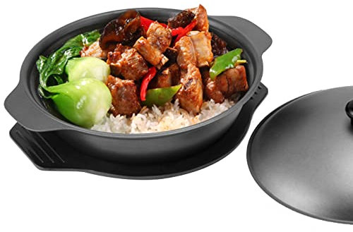 Mini Wok in ghisa con Coperchio, 16 cm/18 cm/20 cm/22 cm/24 cm Piano Cottura a induzione Casseruola Cinese in Terracotta per zuppa di Riso con Pollo, 18 cm (18 cm)
