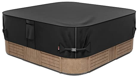 iBirdie Wasserdichte und wetterfeste Whirlpool-Abdeckung, 185,4 x 185,4 cm, passend für 72 x 72 oder 71 x 71 oder 70 x 70 oder 1,8 m x 1,8 m, quadratisch, SPA 600D, robuste Schutzkappe