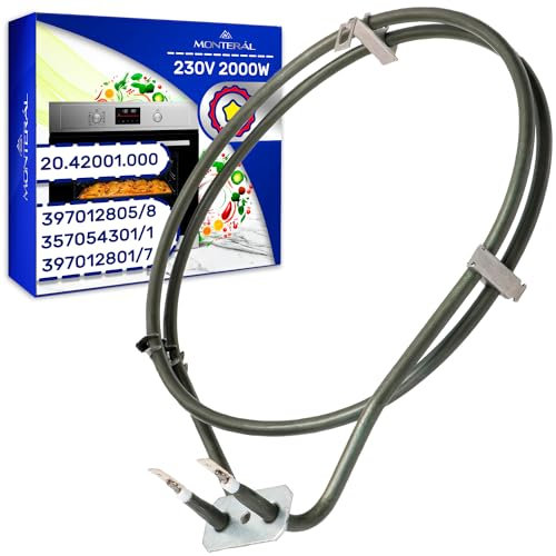 Redonda Elemento Calefactor de Resistencia Horno 230V 2000W con Código Original 3970128058 397012805/8 3970128017 397012801/7 para AEG para Electrolux para Zanussi - MONTERAL