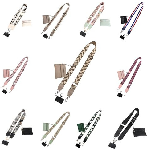 YouxuanAio Clip and Go Gurt für Handy mit Geldbörse, Crossbody-Telefongurt mit Reißverschlusstasche, Umhängeband mit Reißverschluss, verstellbar, Khaki-2