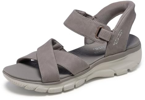 Skechers Damen Easy Going Somewhere Sunny Slip-InTurnschuhe | Freihändige Slip-Ins, Sandalen, entspannte Passform, Yoga-Schaumstoff-Fußbett, Fersenkissen, vegan, Obermaterial aus