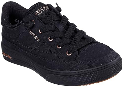 Skechers Women's Arch Fit Arcade-Meet Ya There Sneaker, Black/Black, 11 Wide