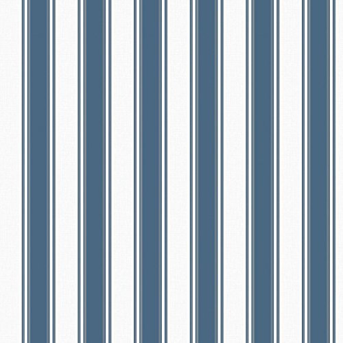 Pack of 5 Dolls House Miniature Blue Mixed Striped Wallpaper