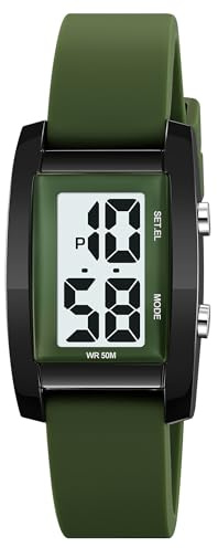 Digitaluhr Damen Damenuhr Digital Armbanduhr Damen Wasserdichte Uhren | Damenarmbanduhren mit Weichem Gummiarmband und Großer Zahlenanzeige