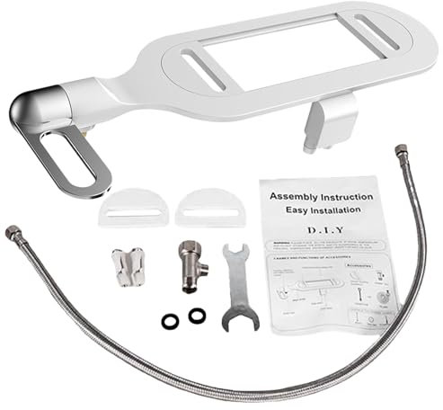 Generic Bidet-Befestigung für Toilette, verstellbarer Waschspray, Bidet mit doppelter Düse, nicht elektrisch, Toilettenzubehör für Badezimmer, Hotel, Weiß