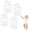 ZORTVUL 4 Stück Bodyverlängerung Baby,Body Verlängerung Druckknopf Baby,Baumwoll Baby Body Verlängerung Für Einstellbare Bodysuit Extender,Doppellagiger Stoff,Metallschnalle Durchmesser(Weiß)