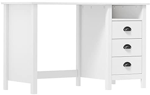 nähtisch,jummico höhenverstellbarer Schreibtisch,Study Table,Schreibtisch Hill mit 3 Schubladen 120x50x74 cm KiefernholzGeeignet für Büro, Arbeitszimmer, Schlafzimmer