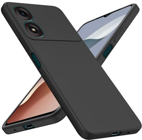 Xiltlly Custodia Cover per ZTE Blade A34 6.6 Pollici, Ultra Sottile Morbida in Silicone TPU Anti-Graffio Antiurto Protettiva Case per ZTE Blade A34, Nero