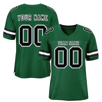 Personalisiert American Football Trikot für für Kinder Männer und Frauen Individuelle Fußballtrikots mit Printed Team Namen Nummer & Logo Custom Football Jersey Benutzerdefiniertes T-Shirt Größe S~7XL