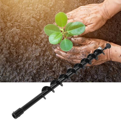 Foret à Tarière en Acier 60x800mm, Foret à Trou de Poteau de Jardin Unique pour Bo le Rond et Efficace