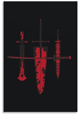 KNKncnv Black Clover Weapon Totem Poster Dekorative Malerei Leinwand Wandkunst Wohnzimmer Poster Schlafzimmer Malerei,Wandkunst Bilddruck Moderne Familienzimmer Dekor 12x18inch(30x45cm)