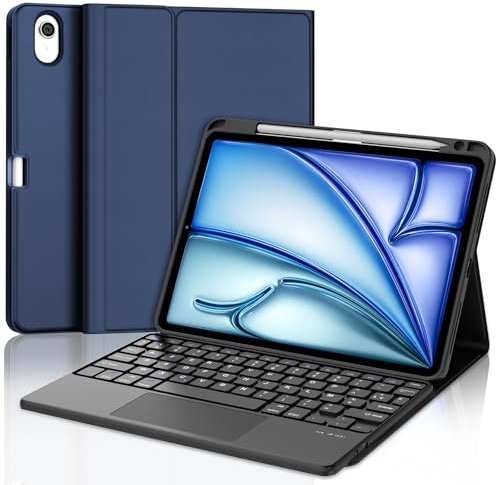 WINCHKING Clavier pour iPad Air 11 Pouces M3 2025 - Coque Clavier pour iPad Air 11 Pouces M2 2024, Trackpad Multi-Touch, AZERTY,