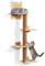 LitaiL Wandkratzbaum für Katzen bis 20KG, Vier stöckig, 110 cm hoch, Kratzbaum Wandmontage aus Massivholz, Kletterwand Katze mit 3 Plattformen, Katzen wandelemente, Beige