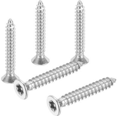 PATIKIL 60 Pcs Testa Piatta Torx M3 x 20mm Torx Drive Viti Autofilettanti | Con Punta T10, Viti A Testa Cilindrica Antimanomissione, Acciaio Inossidabile, / Viti A Stella, Per Legno
