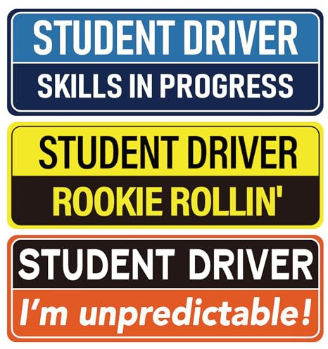 BOXOB 3stk Fahrschülermagnete fürs Auto, 25,2 x 8,6 cm Reflektierender Magnetischer Autoaufkleber 3 Stile Sicherheitshinweisschild für Fahranfänger Fahrschülerschilder für Fahranfänger