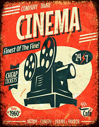 Riproduzione artistica da parete per pubblicità cinematografica, vintage, retrò, 20,3 x 30,5 cm
