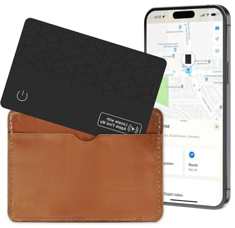 Air Smart Tag Tracking Card 1,6mm, [iOS MFi-Zertifiziert] Air smart Tag Karte kompatibel mit iOS Find My App, Wallet Tracker im Kreditkartenformat für Portemonnaie, Gepäck, Koffer, Taschen