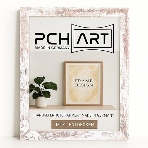 PCH[art] Premium Bilderrahmen 40 mm aus MDF – Vintage Holz Optik in 50x70 cm – Mit Kunstglas – Hochformat & Querformat – Wandmontage & Tischaufstellung – Modernes Design für Fotos, Poster, Urkunden