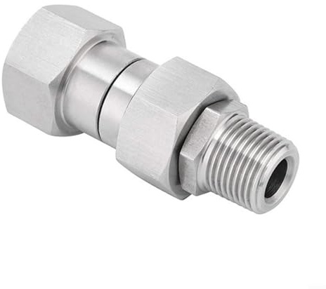 Momfin 1 giunto girevole anti-groviglio in acciaio inox per idropulitrice, 4500 PSI 3/8 di pollice M22-14 mm, raccordo rotante a tenuta stagna per la pulizia di patio auto (3/8)