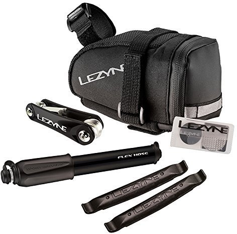 Lezyne M-Caddy Sport Kit Bike Saddle Bag with Pump Tool Patches Tire Levers, Black