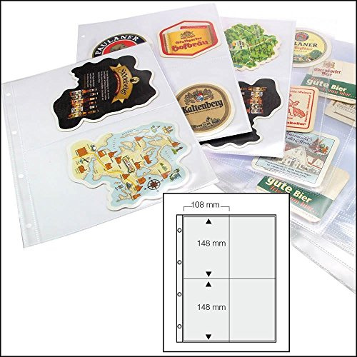 15er Pack Safe 5475 Banknoten Hüllen | Banknotenhüllen | Ergänzungshüllen Banknoten Album | DIN A4 | mit 4 Taschen 148 x 108 mm | glasklar | für 6 Banknoten | für alle Safe Ringbinder