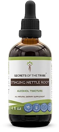 Secrets of the Tribe -Stinging Nettle Root Tincture Alcohol Extract, Stinging Nettle (Urtica Dioica) Dried Root 4 OZ