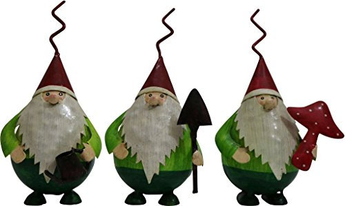 Exner frühlingshafter Deko Wichtel Gartenzwerg Gnom Metall bemalt Preis für 3 Stück