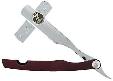 Irving Barber Company Einwegklingen-Rasierer (Burgunderrote Skala auf Chrom-Rasierer) – kompatibel mit 3 Klingen