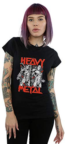 Marvel Women's Iron Man Heavy Metal T-Shirt Black Medium