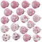 Knober 20 X Stück Set | Rosa Weiß| | Montur aus Edestahl | Möbelknöpfe 40mm Knauf | Türgriff Gewinde metrisch M3 | handbemalt | Set 03