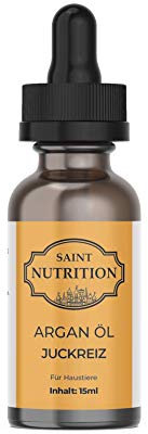 Saint Nutrition Juckreiz Argan Öl für Haustiere | Hilfe bei Juckreiz durch Hautkrankheiten | auch durch Milben & Läuse | HOCHWIRKSAM | für Hunde und Katzen | Grasmilben | Katze | Hund | Pferd