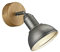 Trio Leuchten Wandleuchte Delhi 803400167, Metall Nickel matt antik, Base Holz, exkl. 1x E14, Wandspot 1-flammig