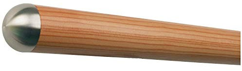 TIBU Lärche Holz Handlauf Geländer 30-500 cm Wandhandlauf Wand Treppe, Länge: 2400 mm / 240 cm / 2,4 m und Enden: halbrunde Edelstahlkappe