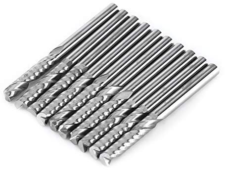 Single-Flute End Mill 10pcs 3.175MM Tungsten Carbide Single Flute End Mill Mill Cutting Tool for Industrial Milling Machine