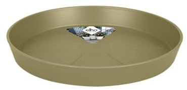 Elho Loft Urban Saucer Round 24 - Sottovaso per Esterno Accessori - Ø 24.4 x H 3.4 cm - Verde/Sage Green