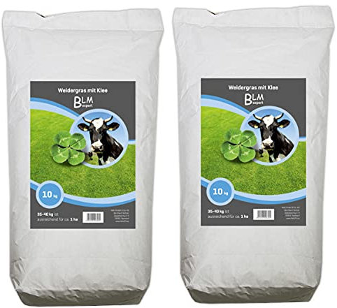 Rasensamen Weidegras mit Klee Rasensaat Weidensamen Grassamen Dauerwiese Gras 20 kg
