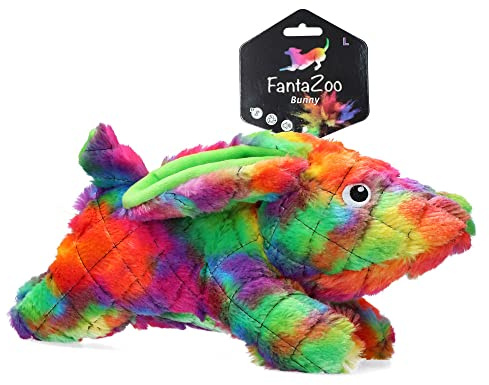FantaZoo Haze Colourful and Recycled Dog Toy - L - Hundespielzeug - 36 x 17 cm - Hundespielzeug mit Quietscher - für mittelgroße Hunde