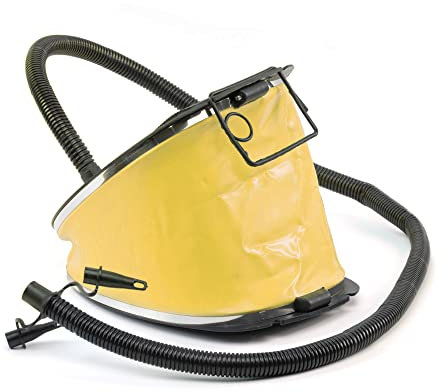 The Secret Home - Hinchador de Pie - Hinchador Portátil de 5 litros - Color Amarillo y Negro - Bomba Manual de Aire para Colchoneta, Camping, Piscina, Juguetes