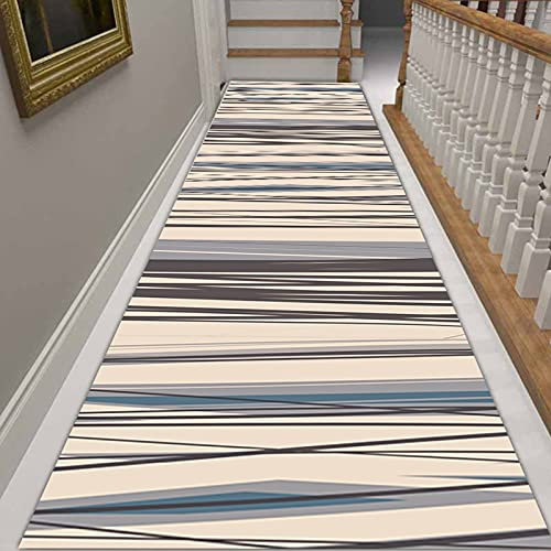 LHYZF Passage Contemporain Tapis Runner pour Les escaliers de Couloir,Tapis Message Housey Hôtel Entriche Corridor Hall Tapis Runnier Tapis de Sol antidérapant Lavable Largeur 60cm /80cm/100cm/120cm