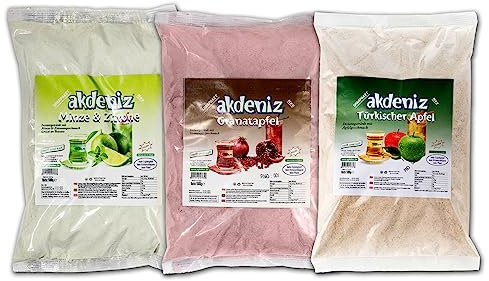 Akdeniz 3er Set, Nomadentee, Granatapfeltee, türkischer Apfeltee grün, Instantgetränk (3x 1 kg)