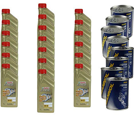 QR-PARTS 69809328 19L Motoröl Castrol EDGE Titanium FST 5W-30 LL 4xMotor Doctor+Motor Flush