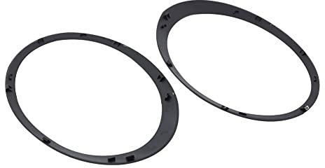 iSpchen Auto Scheinwerfer Zierring Runde Ring Halterung Scheinwerfer Rahmen Verkleidung Abdeckung Zierleisten kompatibel für 2009–2013 MINI R56 LCI,links rechts,Schwarz