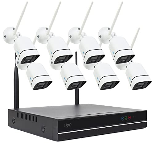 PNI House WiFi660 NVR 8-Kanal-Videoüberwachungskit und 8 drahtlose Außenkameras 3MP, P2P, IP66