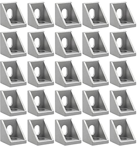 25x Winkel BefestigungEckwinkel, 20x20 Aluminium Winkelverbinder Befestigung Aluprofil Eckwinkel Befestigungsmaterial Winkel Befestigung